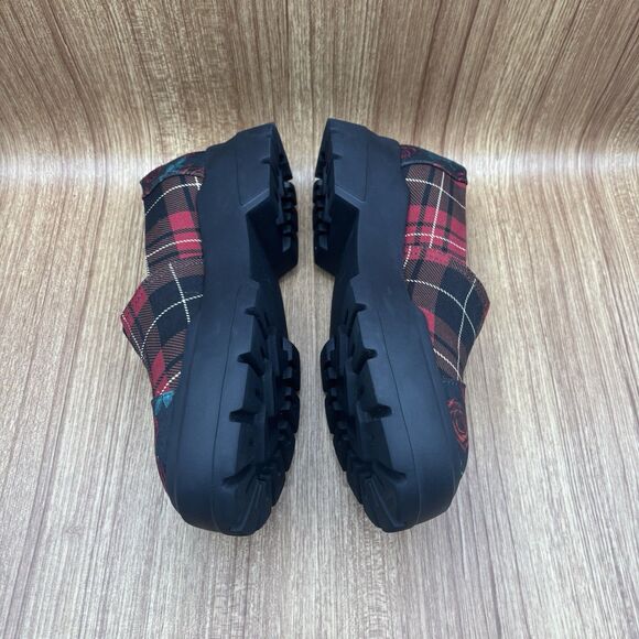 Toms Women's Alpargata Combat Tartan Patchwork Leopard Casual Red Size 8 - Picture 6 of 8